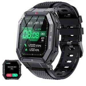 Military Smart Watch for Men with Bluetooth